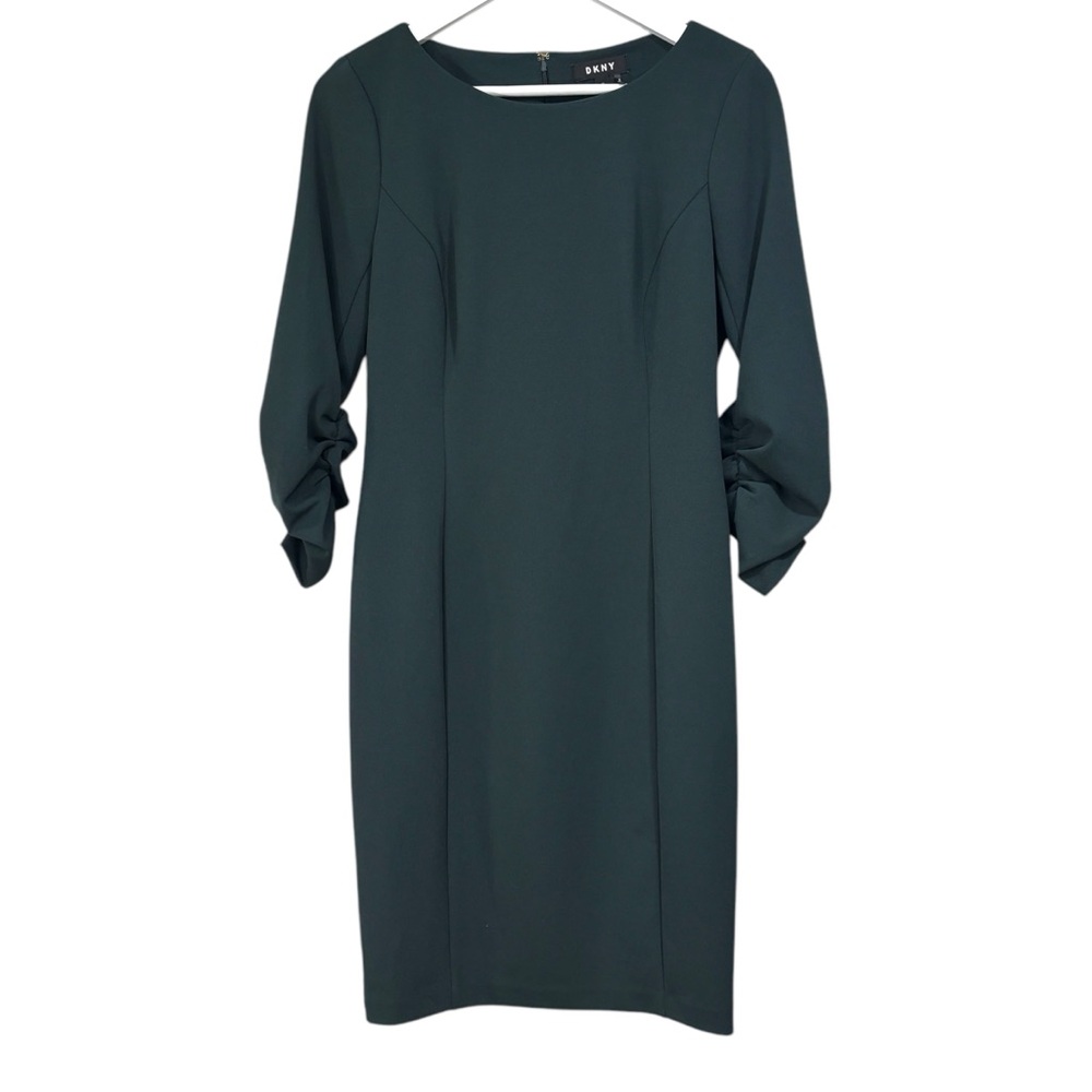 DKNY Dark Emerald Green Sheath Party Career Business Dress Women's Size 10